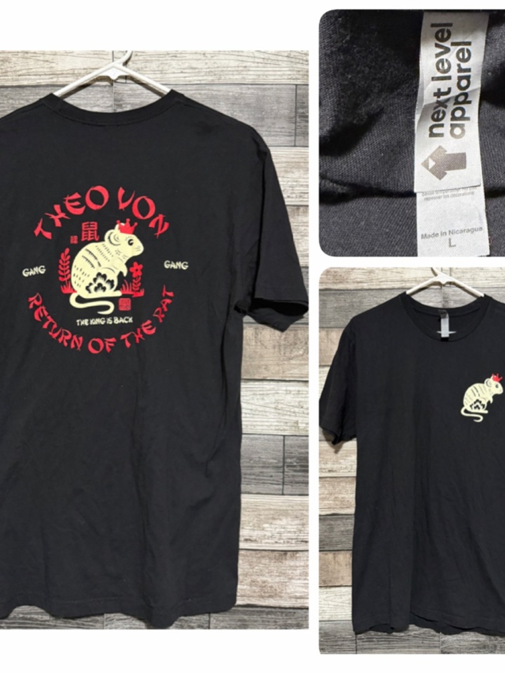 Theo Von Return Of The Rat Gang Gang T Shirt Size L Black Next Level Apparel